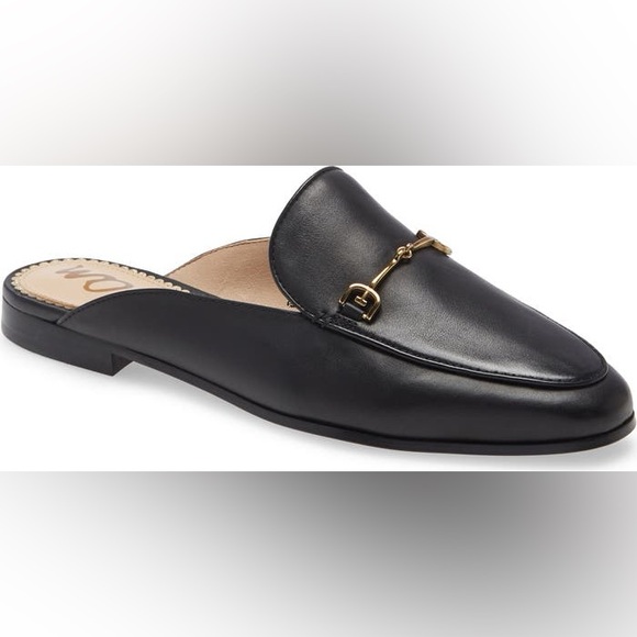 Sam‎ Edelman Linnie Horse Bit Mules women’s size 6.5 Black leather Slip on - Picture 1 of 6